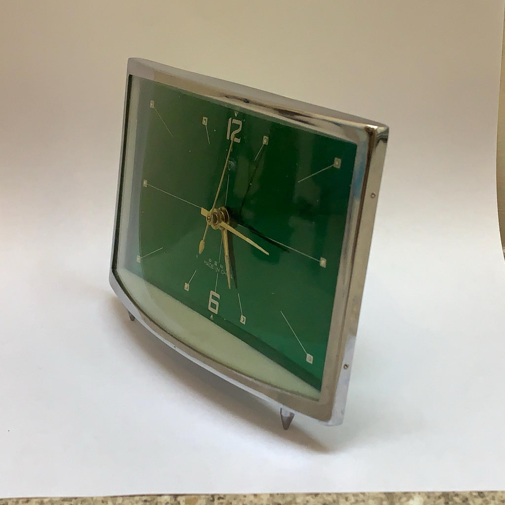 Diamond Mechanical Table Clock – Green Dial, NOS Original Box, 1980s