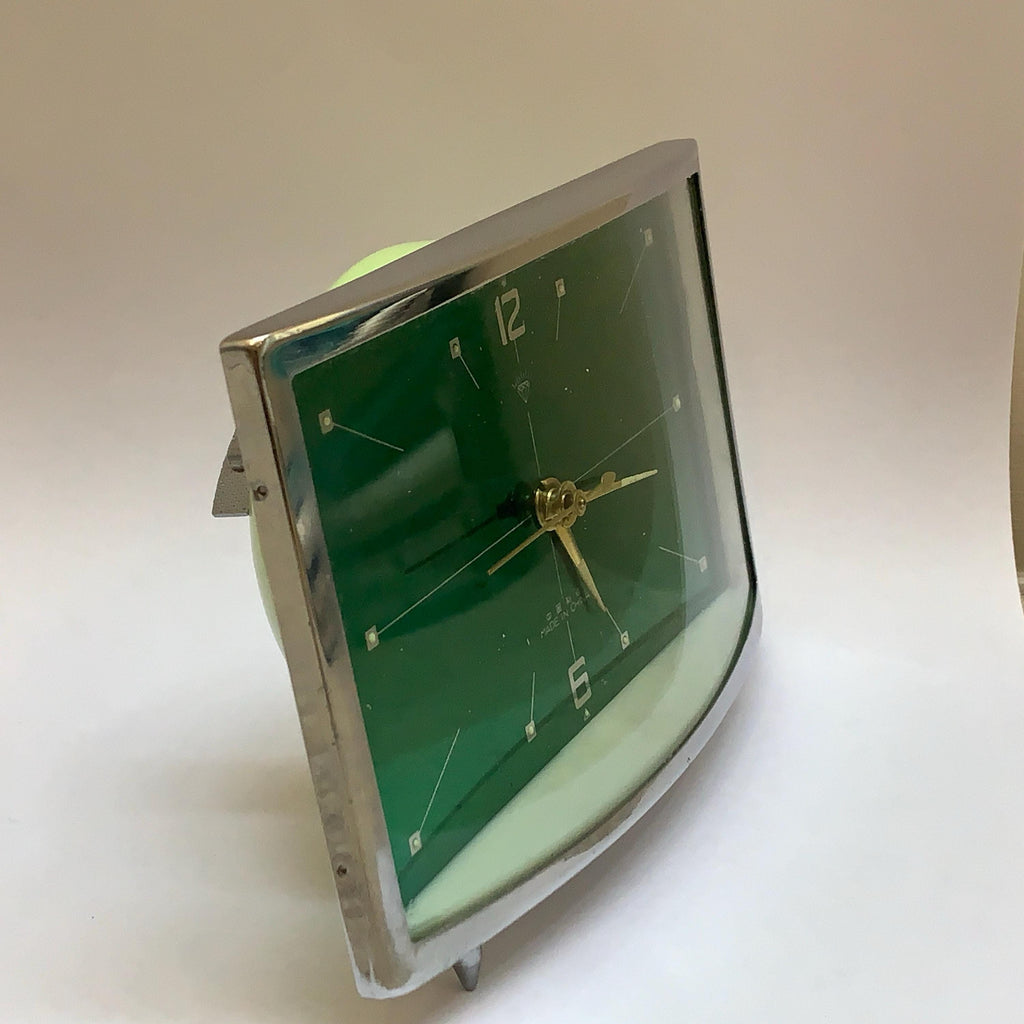 Diamond Mechanical Table Clock – Green Dial, NOS Original Box, 1980s