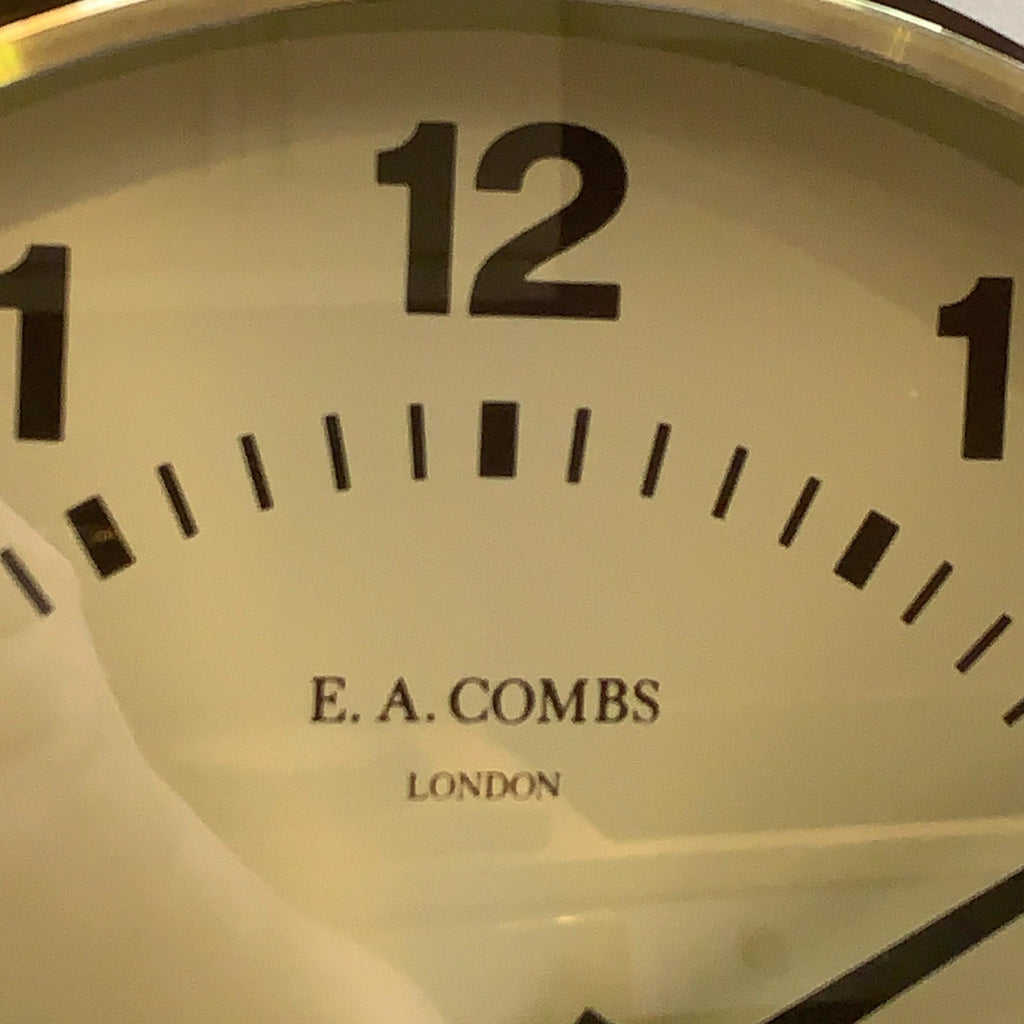 E A Combs London Wall Clock – Gold Sunburst Bakelite, Hechinger German Movement, 1960s