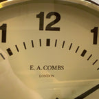 E A Combs London Wall Clock – Gold Sunburst Bakelite, Hechinger German Movement, 1960s