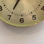 E A Combs London Wall Clock – Gold Sunburst Bakelite, Hechinger German Movement, 1960s