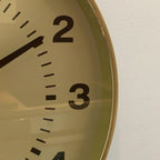 E A Combs London Wall Clock – Gold Sunburst Bakelite, Hechinger German Movement, 1960s