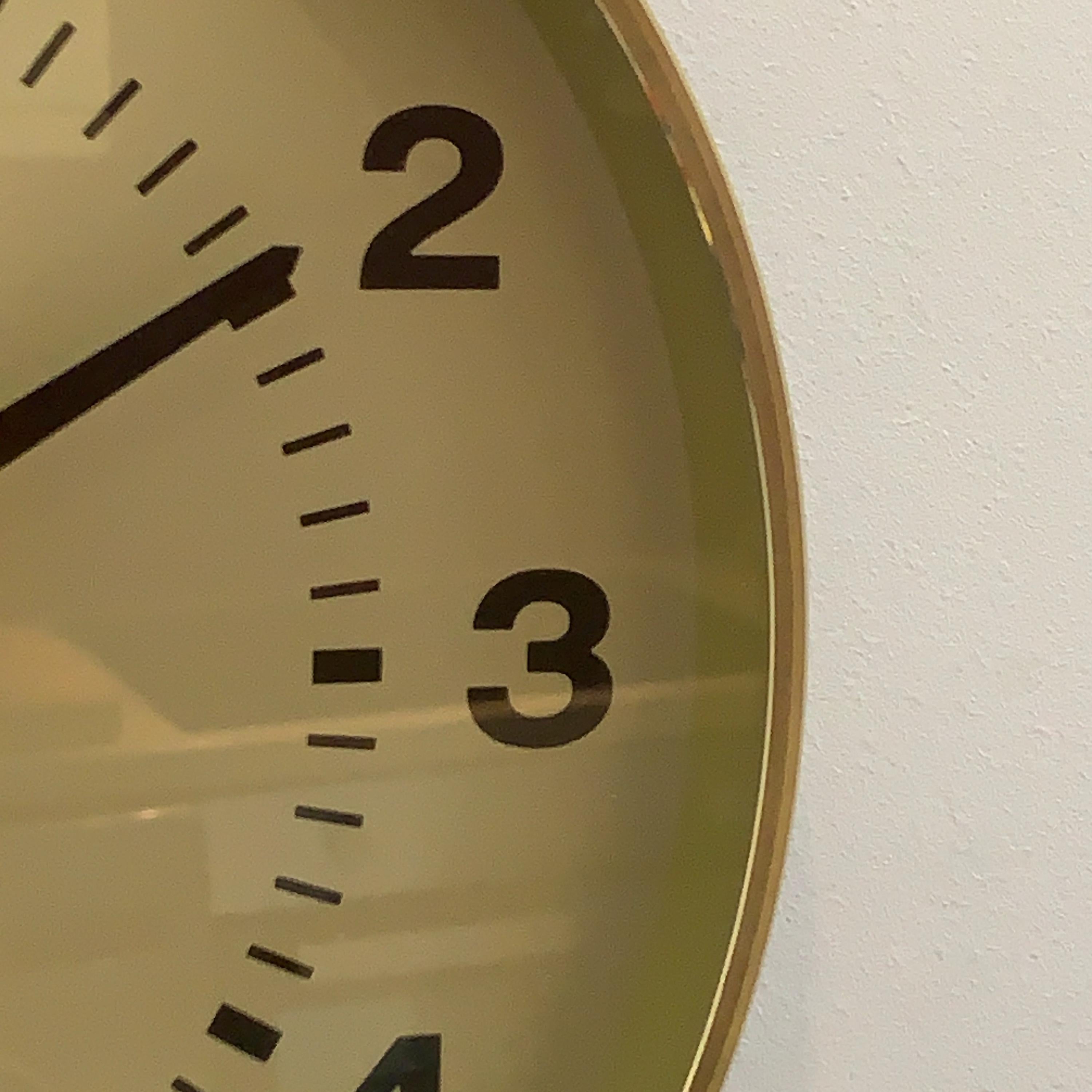 E A Combs London Wall Clock – Gold Sunburst Bakelite, Hechinger German Movement, 1960s