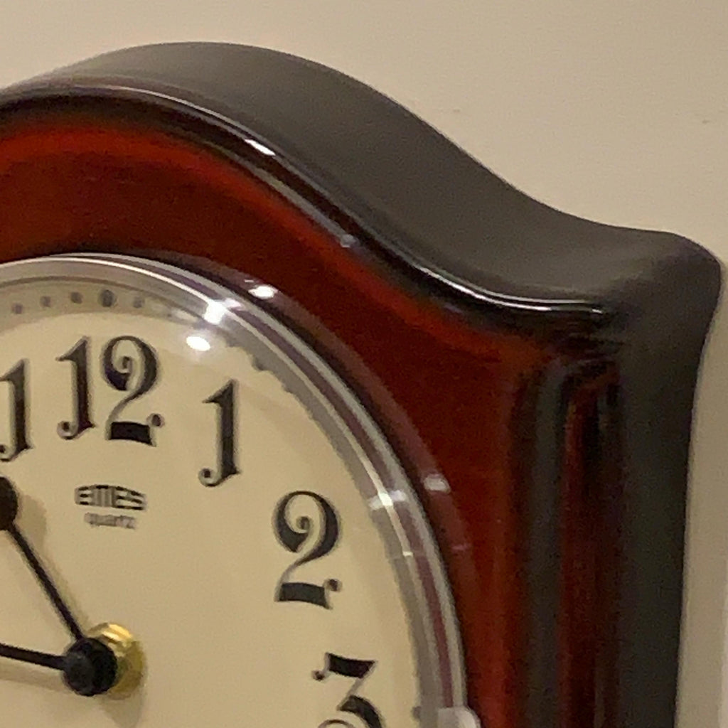 EMES Ceramic Pendulum Wall Clock – NOS German Schoolhouse Style, New Quartz