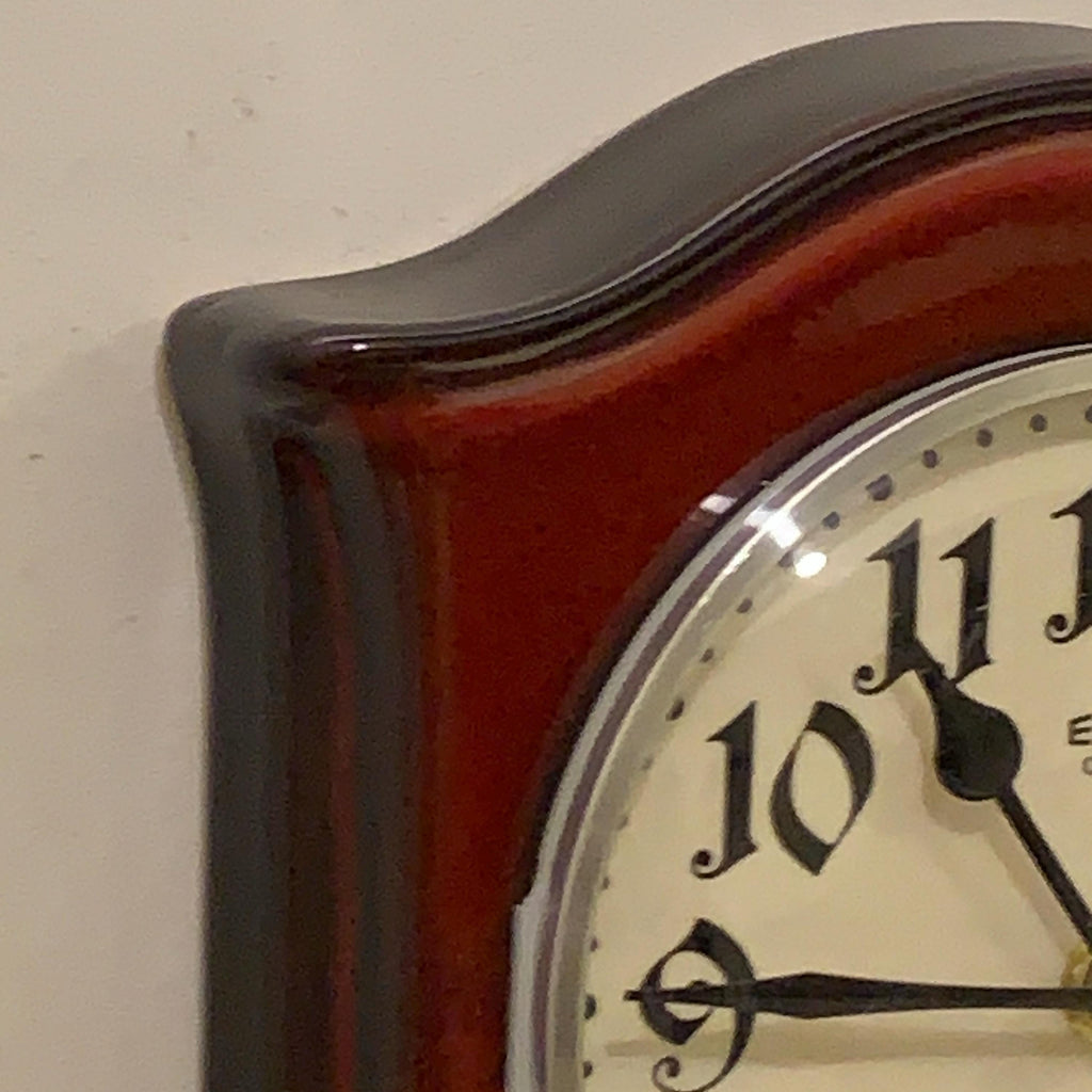 EMES Ceramic Pendulum Wall Clock – NOS German Schoolhouse Style, New Quartz