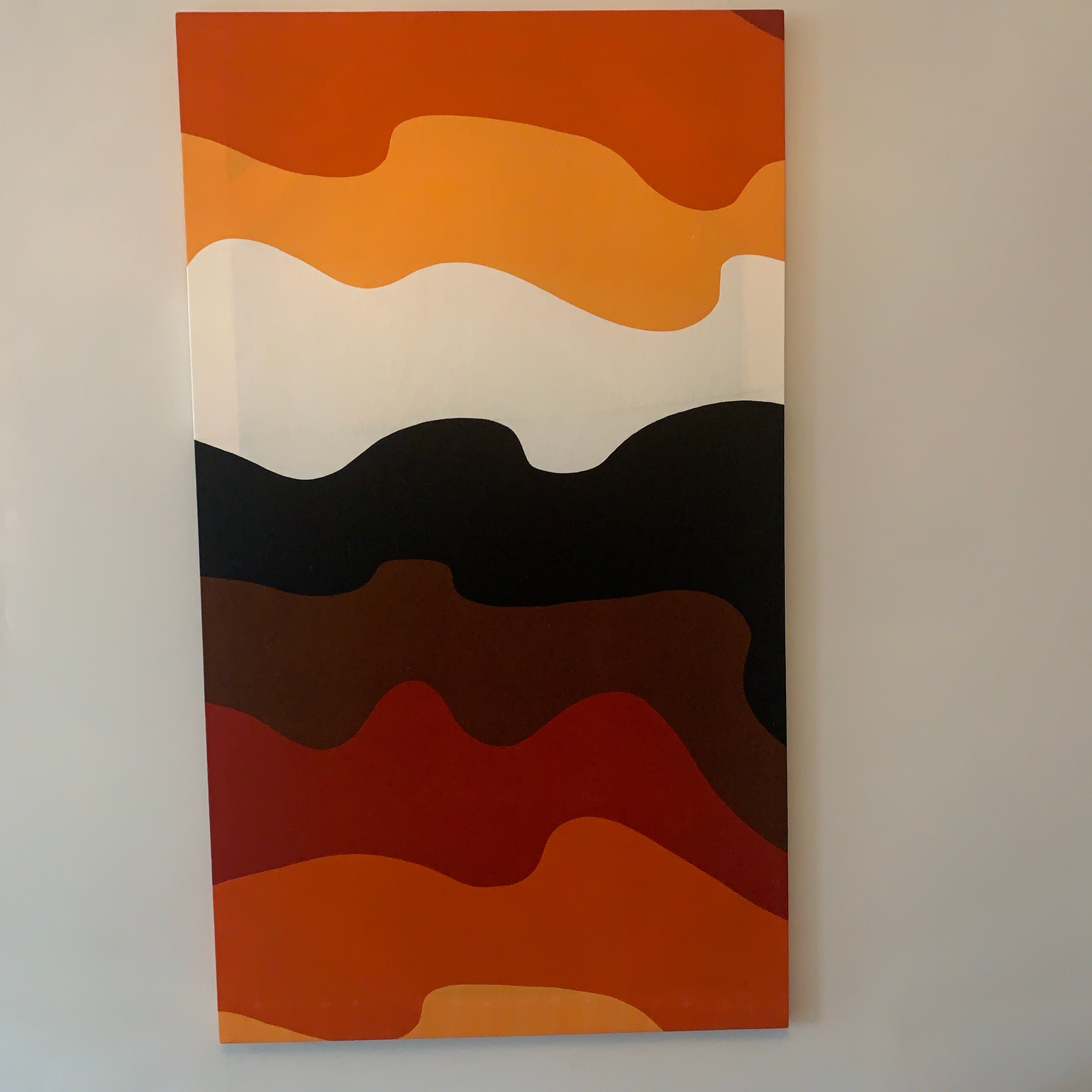 Eine Lepistö Aalto 1977 Finlayson Textile Wall Art – Scandinavian Mid Century Modern Framed Panel