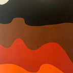 Eine Lepistö Aalto 1977 Finlayson Textile Wall Art – Scandinavian Mid Century Modern Framed Panel