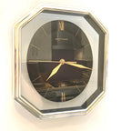 Estyma Octagonal Wall Clock – 1970s Black Dial, Gold Roman Numerals, Clear Panel