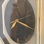 Estyma Octagonal Wall Clock – 1970s Black Dial, Gold Roman Numerals, Clear Panel