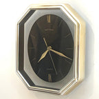 Estyma Octagonal Wall Clock – 1970s Black Dial, Gold Roman Numerals, Clear Panel