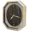 Estyma Octagonal Wall Clock – 1970s Black Dial, Gold Roman Numerals, Clear Panel
