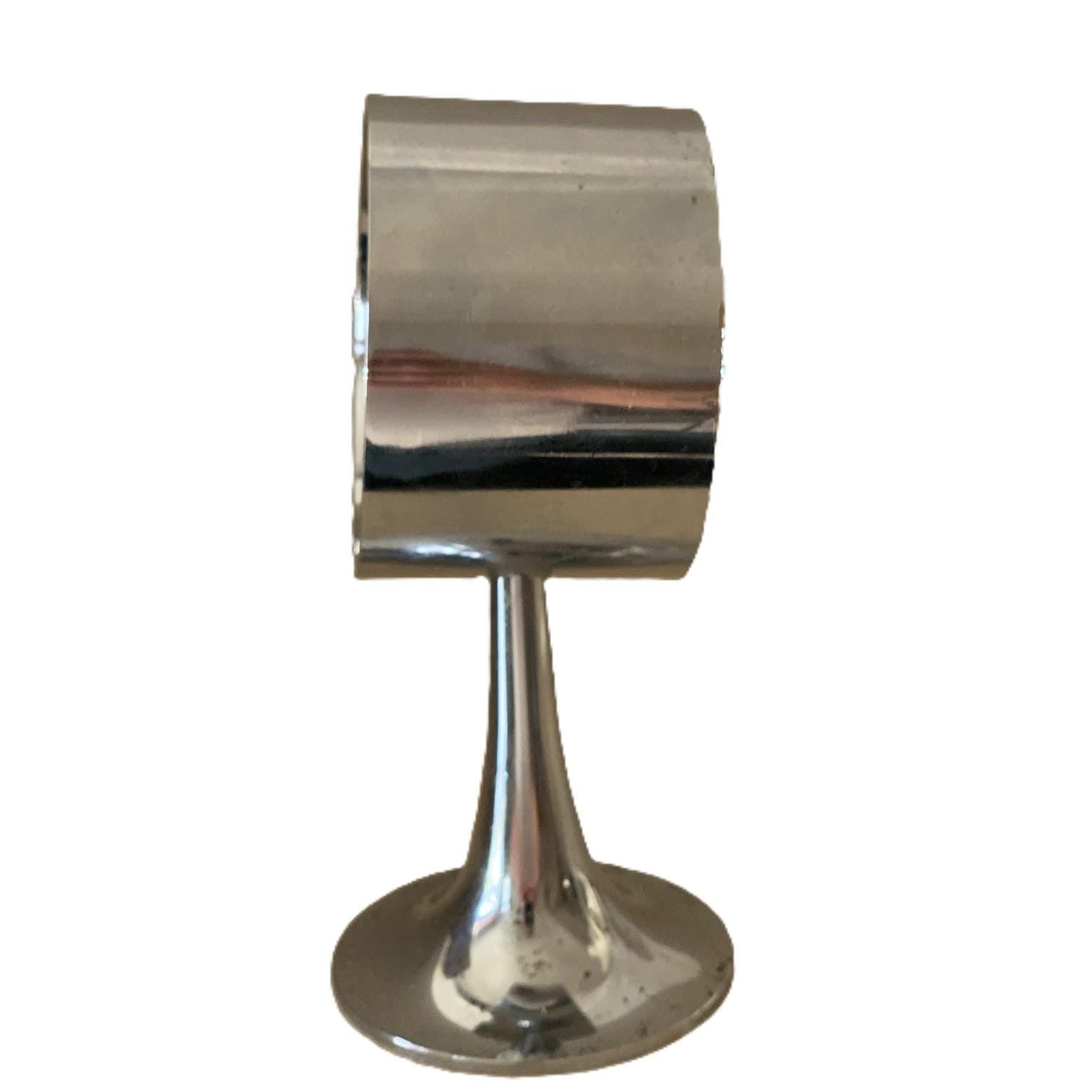 Estyma Tulip Alarm Clock – 1960s West German Space Age Chrome, Blue Luminous Dial