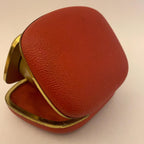 Europa Travel Alarm Clock – Red Leatherette Case, Germany, 2 Jewels, 1960s