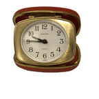 Europa Travel Alarm Clock – Red Leatherette Case, Germany, 2 Jewels, 1960s