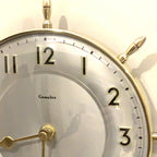 Genalex Smiths Ship Wheel Clock: Brass, Convex Glass, 1950s British Quartz