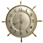 Genalex Smiths Ship Wheel Clock: Brass, Convex Glass, 1950s British Quartz