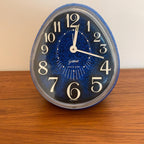 Goldbühl Musical Alarm Clock – Cobalt Blue Glitter Dial, Egg, West Germany 1960s/70s