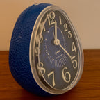 Goldbühl Musical Alarm Clock – Cobalt Blue Glitter Dial, Egg, West Germany 1960s/70s