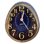 Goldbühl Musical Alarm Clock – Cobalt Blue Glitter Dial, Egg, West Germany 1960s/70s