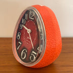 Goldbühl Musical Alarm Clock – Red Glitter Dial, Egg Shape, West Germany 1960s/70s