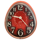 Goldbühl Musical Alarm Clock – Red Glitter Dial, Egg Shape, West Germany 1960s/70s