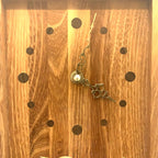 Hand Carved Wren Wall Clock Vintage Oak 1970s Isle of Wight Folk Art