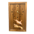 Hand Carved Wren Wall Clock Vintage Oak 1970s Isle of Wight Folk Art