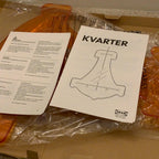 IKEA KVARTER Pendant Lamp Orange Acrylic NOS Boxed Design Ola Wihlborg 2000s