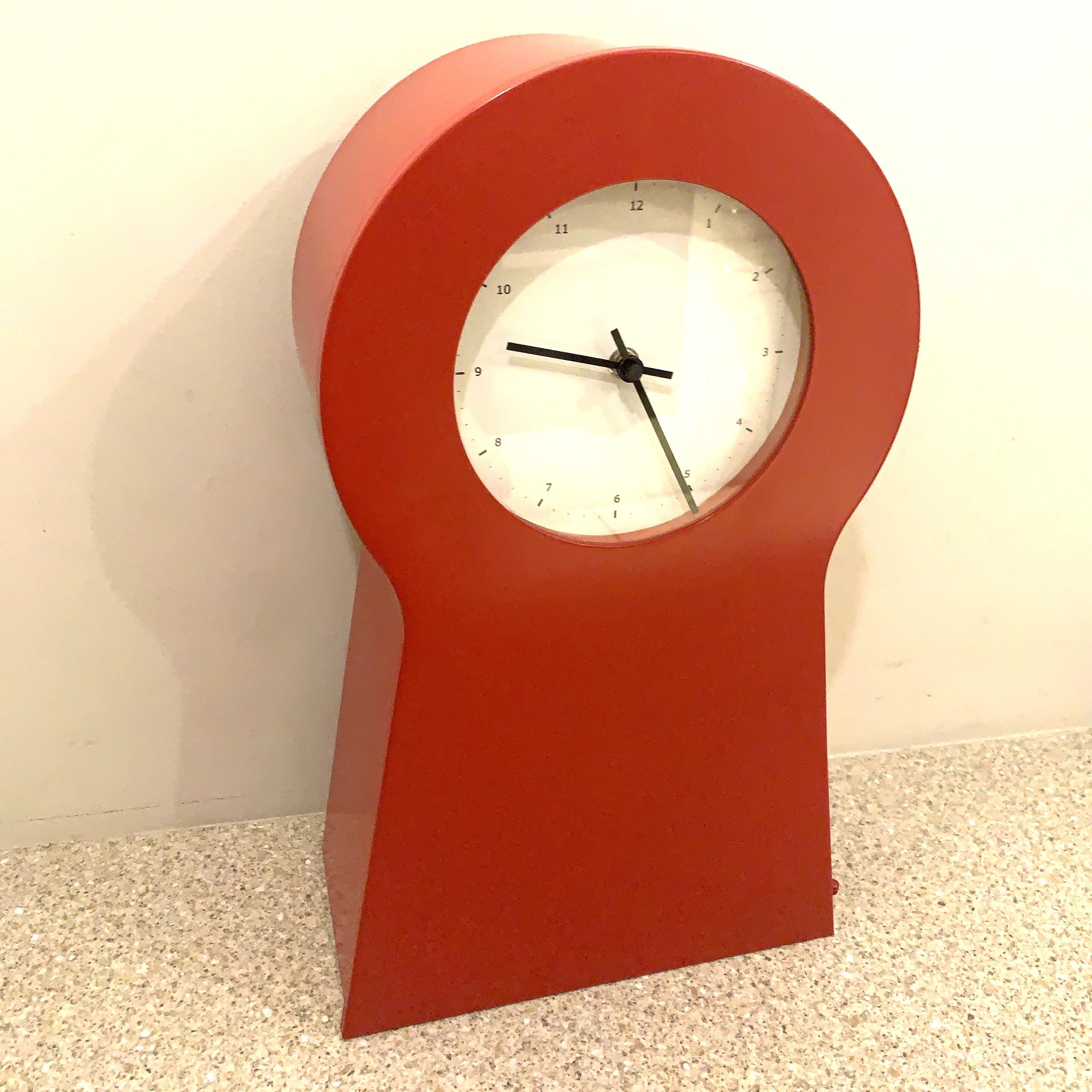 IKEA PS 1999 Keyhole Clock Red Thomas Eriksson Scandinavian Design Storage Cabinet Vintage Quartz