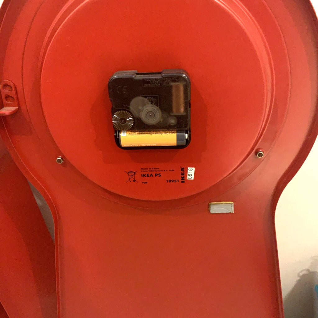 IKEA PS 1999 Keyhole Clock Red Thomas Eriksson Scandinavian Design Storage Cabinet Vintage Quartz