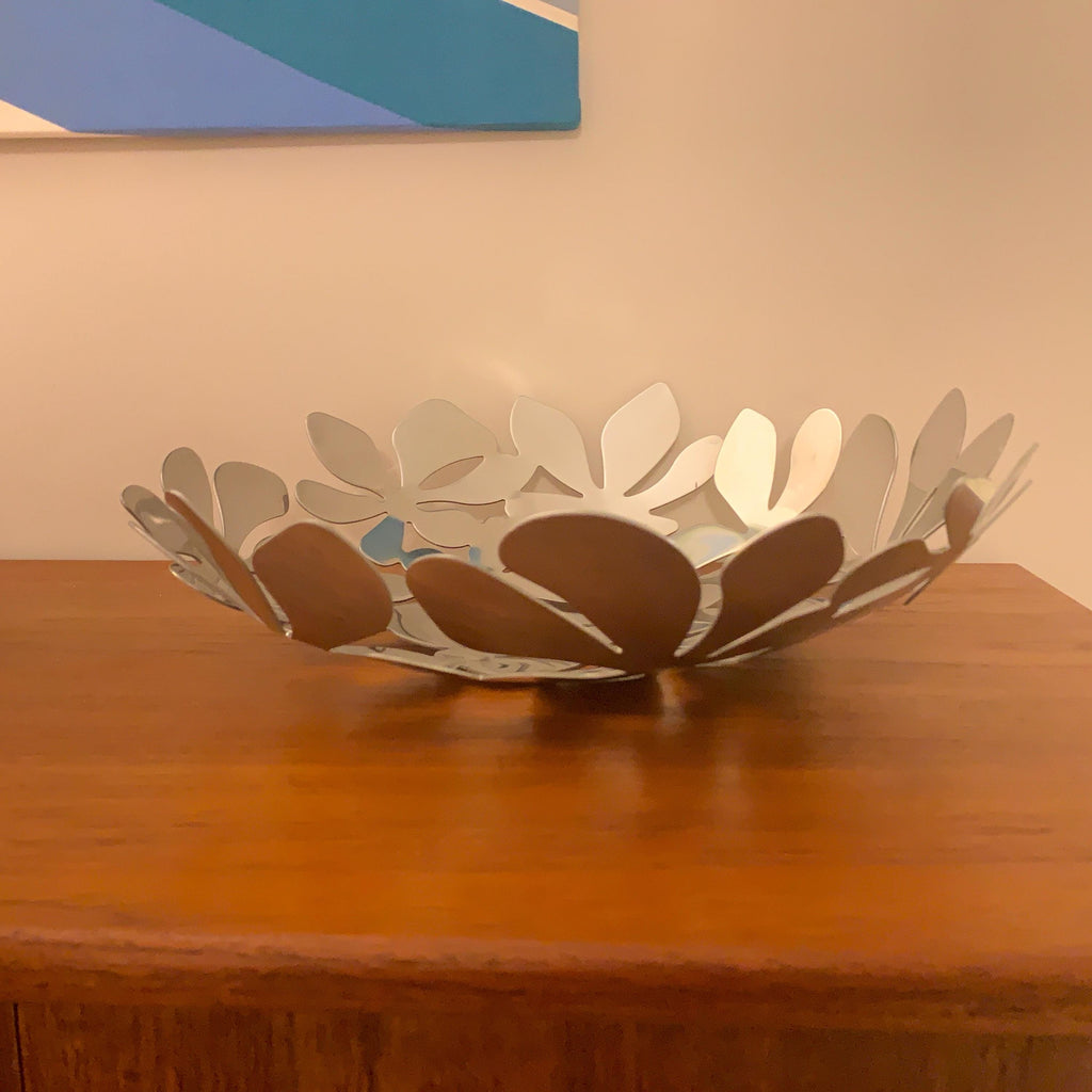 IKEA Stockholm Fruit Bowl – Monika Mulder, 1999, Stainless Steel Daisy, 40cm