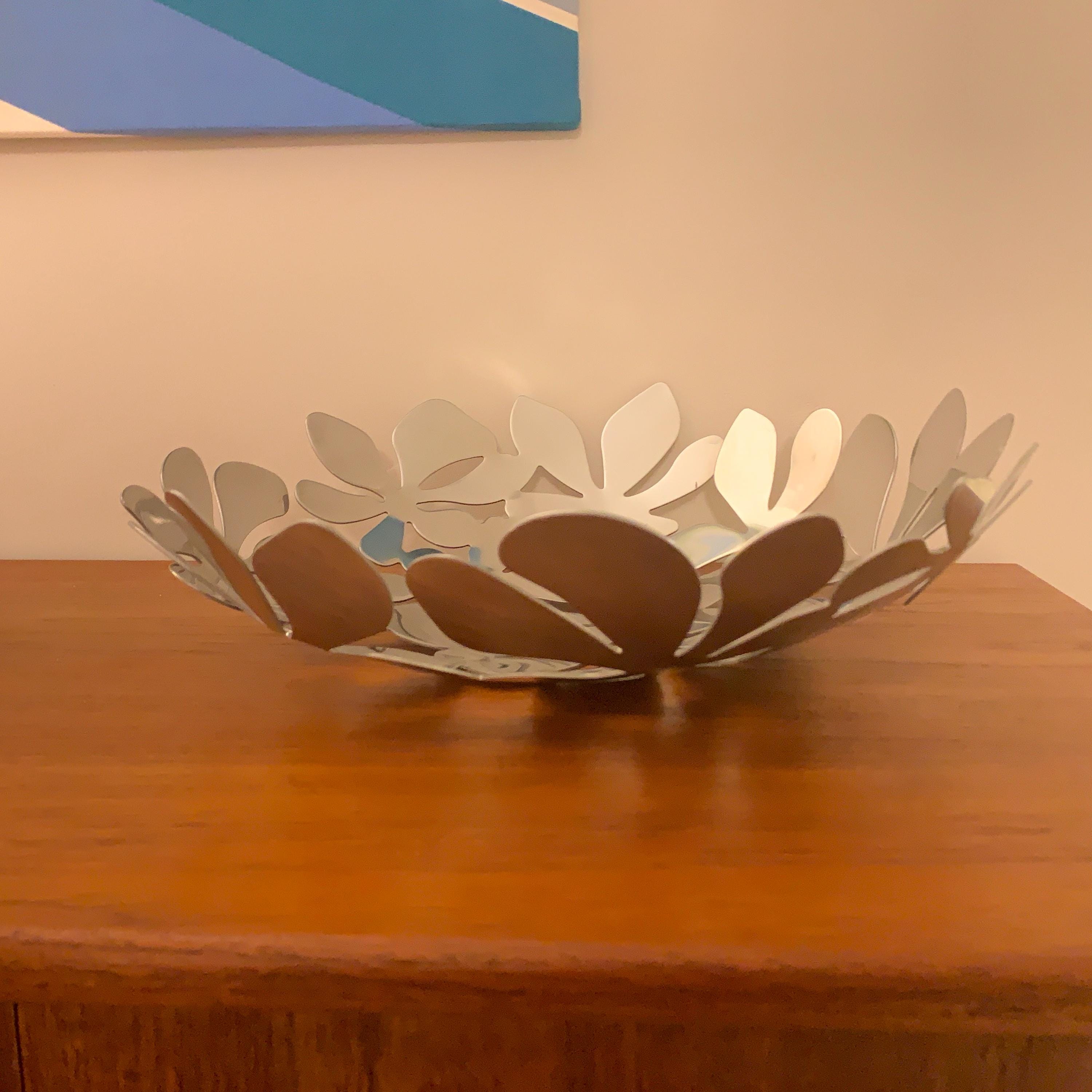 IKEA Stockholm Fruit Bowl – Monika Mulder, 1999, Stainless Steel Daisy, 40cm