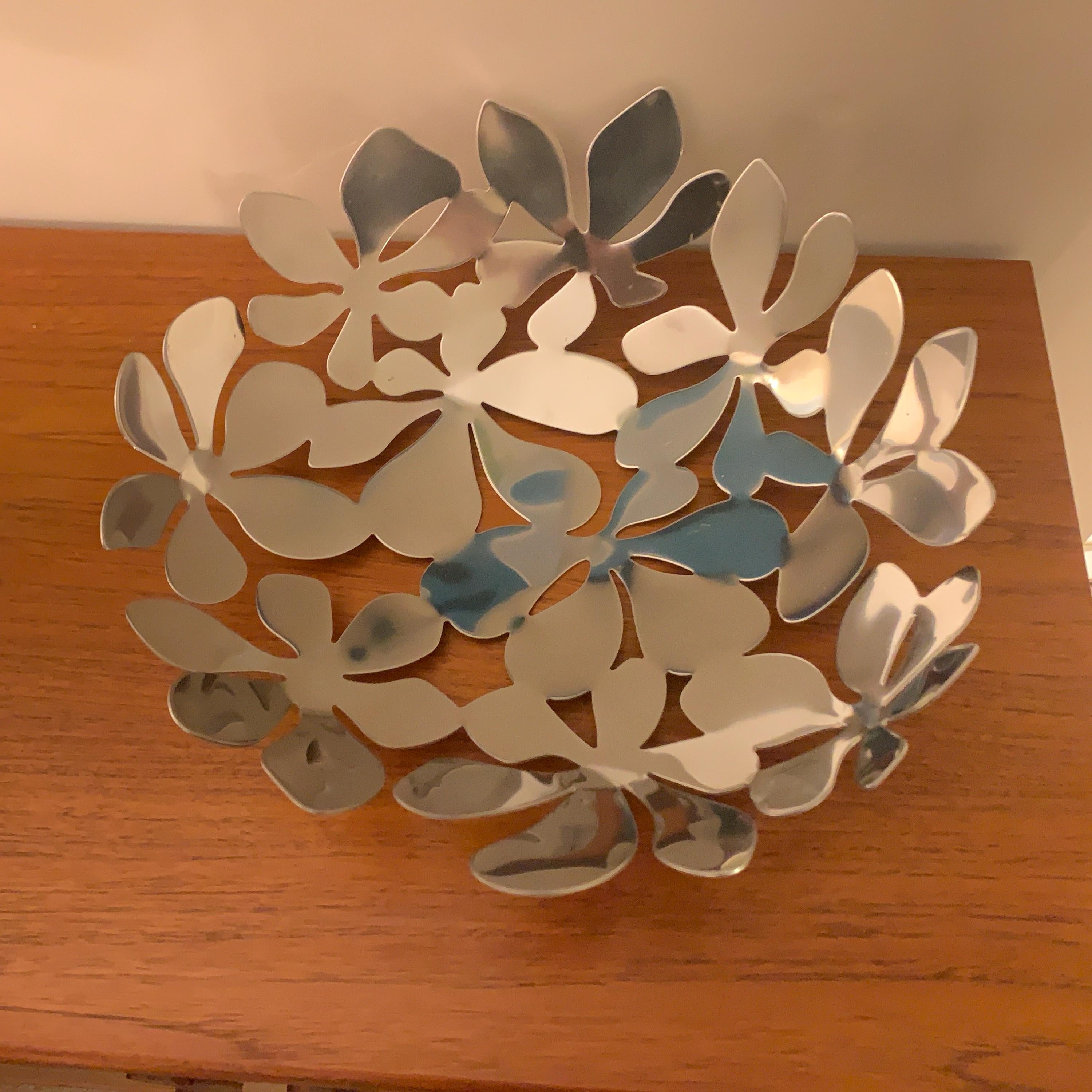 IKEA Stockholm Fruit Bowl – Monika Mulder, 1999, Stainless Steel Daisy, 40cm