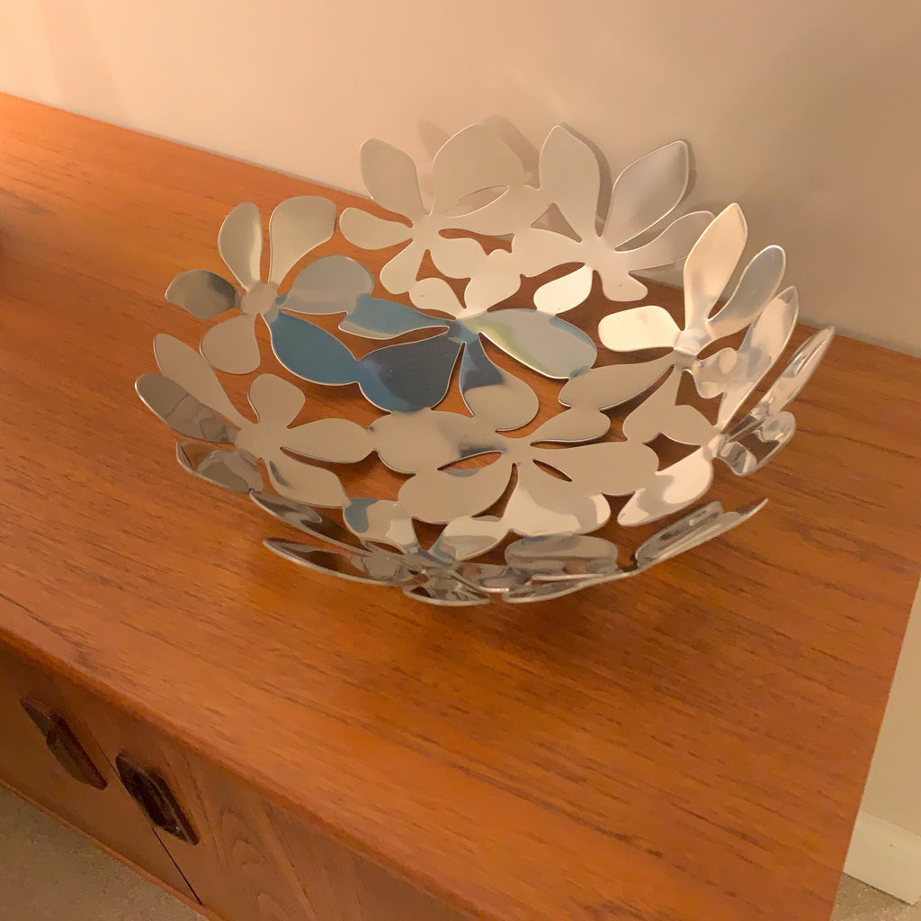 IKEA Stockholm Fruit Bowl – Monika Mulder, 1999, Stainless Steel Daisy, 40cm