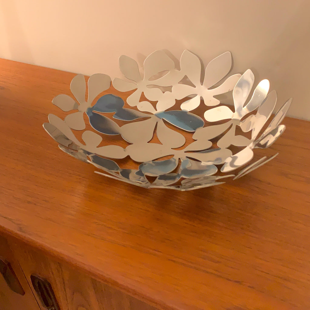 IKEA Stockholm Fruit Bowl – Monika Mulder, 1999, Stainless Steel Daisy, 40cm
