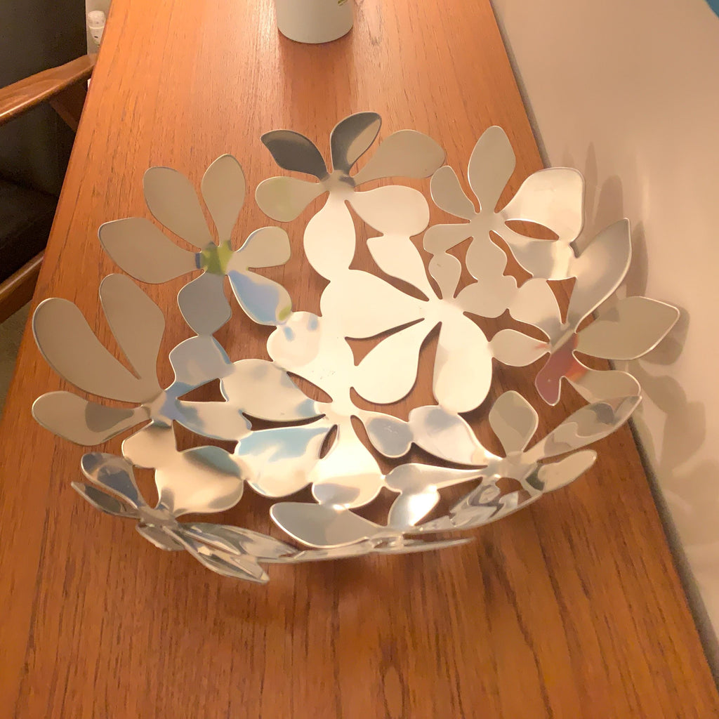 IKEA Stockholm Fruit Bowl – Monika Mulder, 1999, Stainless Steel Daisy, 40cm