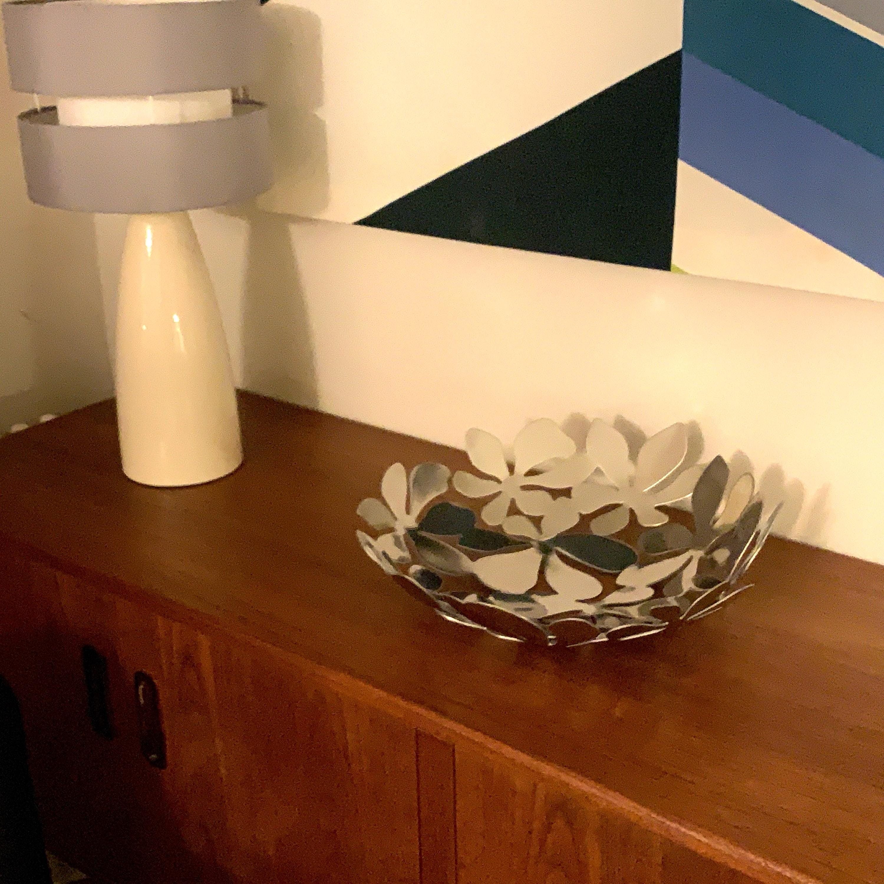 IKEA Stockholm Fruit Bowl – Monika Mulder, 1999, Stainless Steel Daisy, 40cm