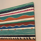 Collier Campbell Balcony Stripe Academy Fabrics Textile Wall Art – 1980s Painted Stripe Framed Panel
