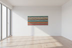 Collier Campbell Balcony Stripe Academy Fabrics Textile Wall Art – 1980s Painted Stripe Framed Panel