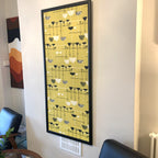 Marian Mahler Linear Flowers 1953 David Whitehead Textile Wall Art – Mid Century Modern Framed Panel