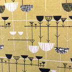 Marian Mahler Linear Flowers 1953 David Whitehead Textile Wall Art – Mid Century Modern Framed Panel