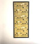 Marian Mahler Linear Flowers 1953 David Whitehead Textile Wall Art – Mid Century Modern Framed Panel
