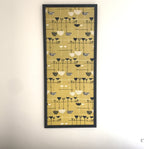 Marian Mahler Linear Flowers 1953 David Whitehead Textile Wall Art – Mid Century Modern Framed Panel