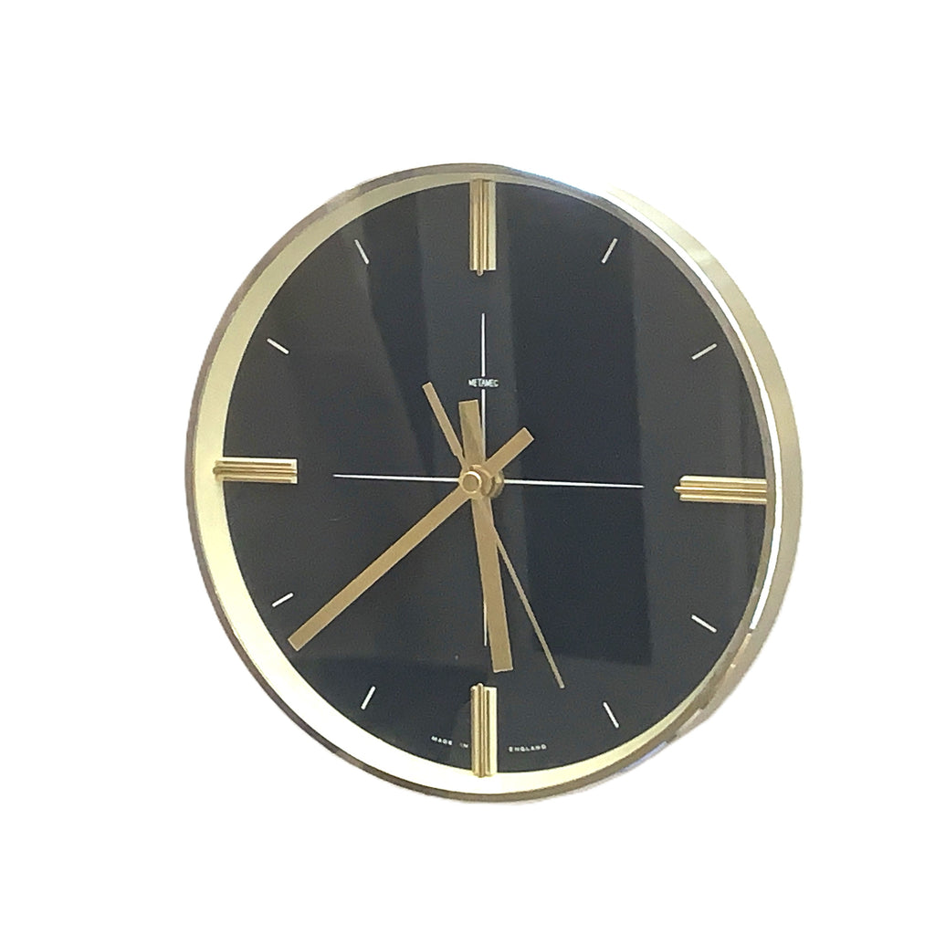 Metamec Model 898 Wall Clock, 1971, Midnight Blue, Gold Batons, Quartz, Made England