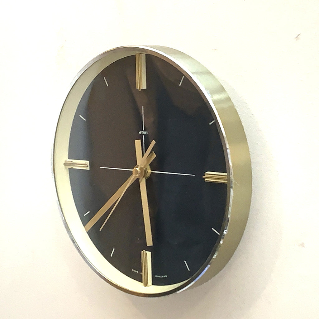 Metamec Model 898 Wall Clock, 1971, Midnight Blue, Gold Batons, Quartz, Made England