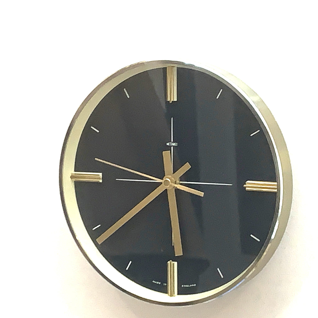 Metamec Model 898 Wall Clock, 1971, Midnight Blue, Gold Batons, Quartz, Made England