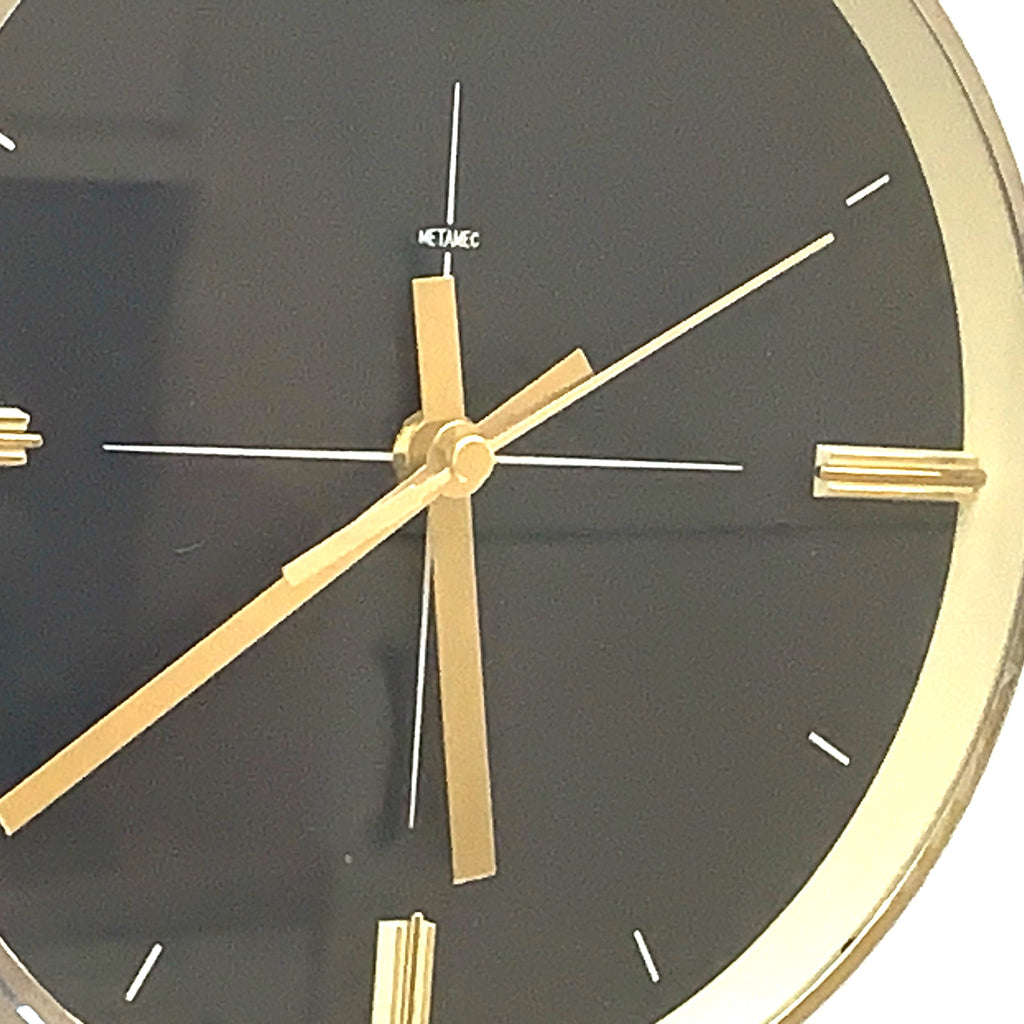 Metamec Model 898 Wall Clock, 1971, Midnight Blue, Gold Batons, Quartz, Made England
