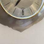 Anstey Wilson England Wall Clock, Scalloped Aluminium, Brass Bezel, 1960s, Automatic, Quartz