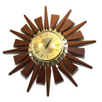 Anstey & Wilson Teak Sunburst Clock – 1960s Eames Era Wall Art