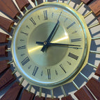 Anstey & Wilson Teak Sunburst Clock – 1960s Eames Era Wall Art